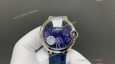 AF Ballon Bleu Cartier 33mm Calibre 076 Movement Blue Face Blue Leather Band Watch